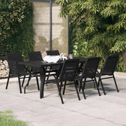 Set da Pranzo da Giardino 7 pz Nero 3095986