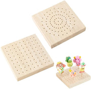 Display Standaard in Legno a Quattro Angoli - 2 Pezzi - 10 cm x 10 cm - Adatto per Figurine e Artigianato - Supporto di Vetrina