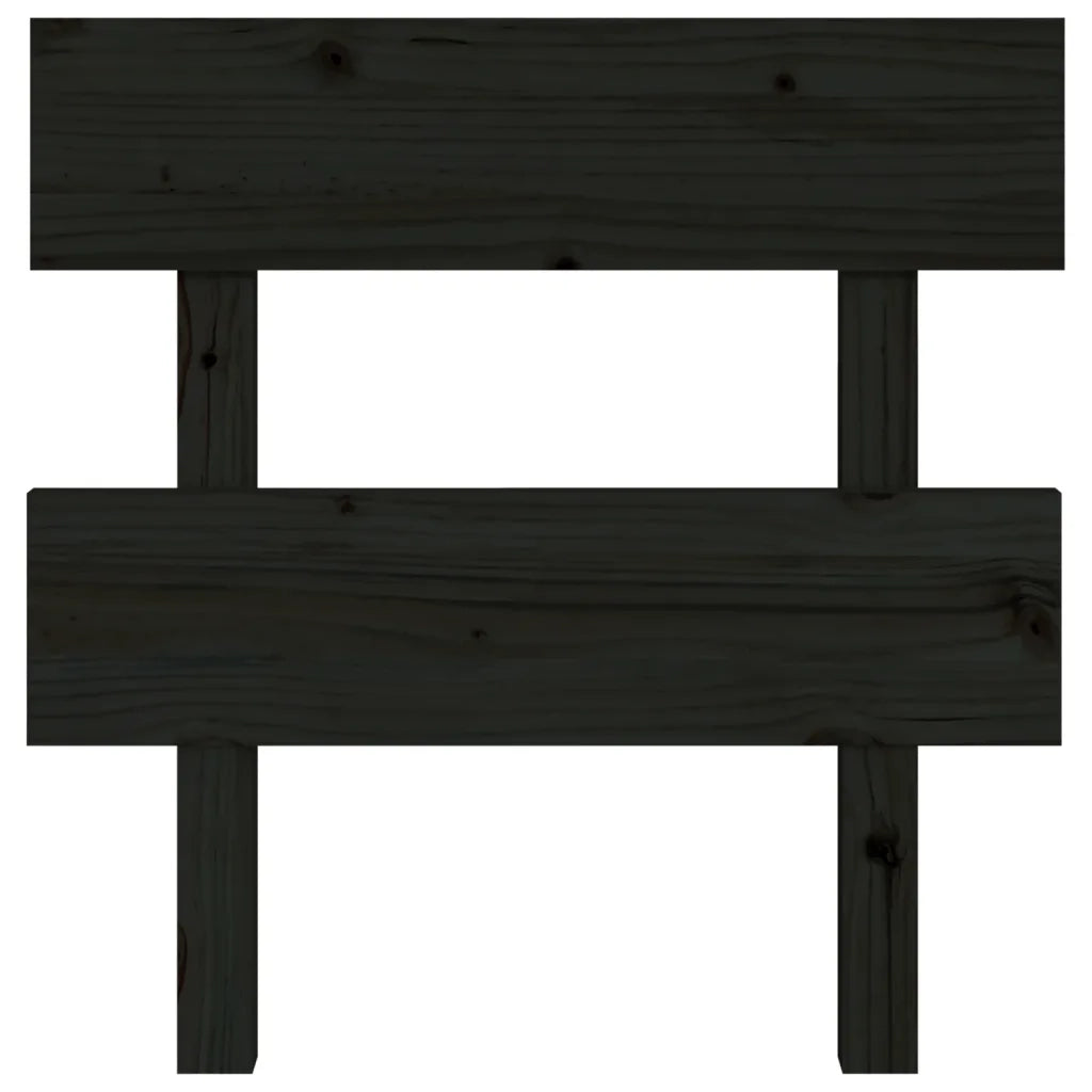 Testiera | Testata per Letto Nera 93,5x3x81cm in Legno Massello di Pino
