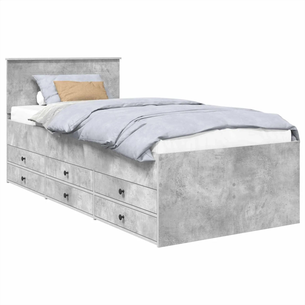 Daybed Grigio Cemento e Nero 100 x 200 cm Legno multistrato 3408518