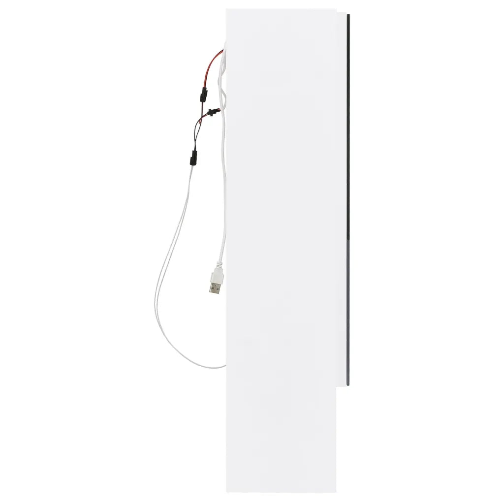 Armadietto a Specchio | Armadio da bagno con LED Bianco 80x15x60 cm in MDF