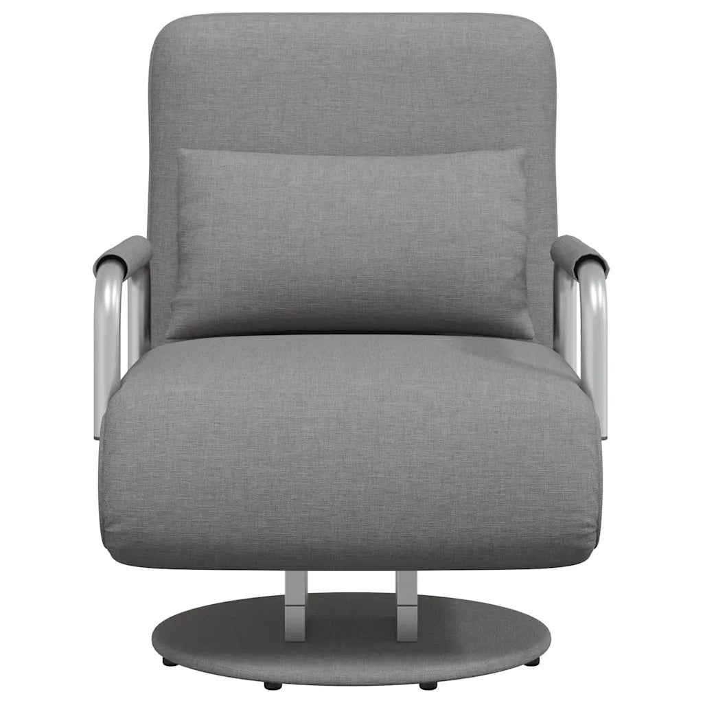 Sedia Girevole e Divano Letto Grigio Chiaro in Tessuto 244666