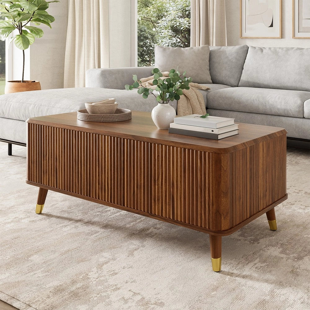 Tavolino da Caff¨¨ Moderno ¨C Xylo ¨C Effetto Noce, Piano Regolabile, Legno, Soggiorno