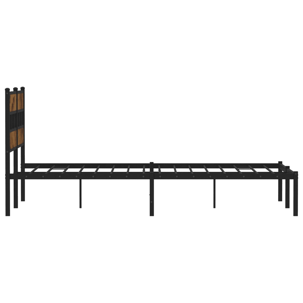 Giroletto senza Materasso in Metallo-Struttura Letto Rovere Fumo 140x200 cm 741880