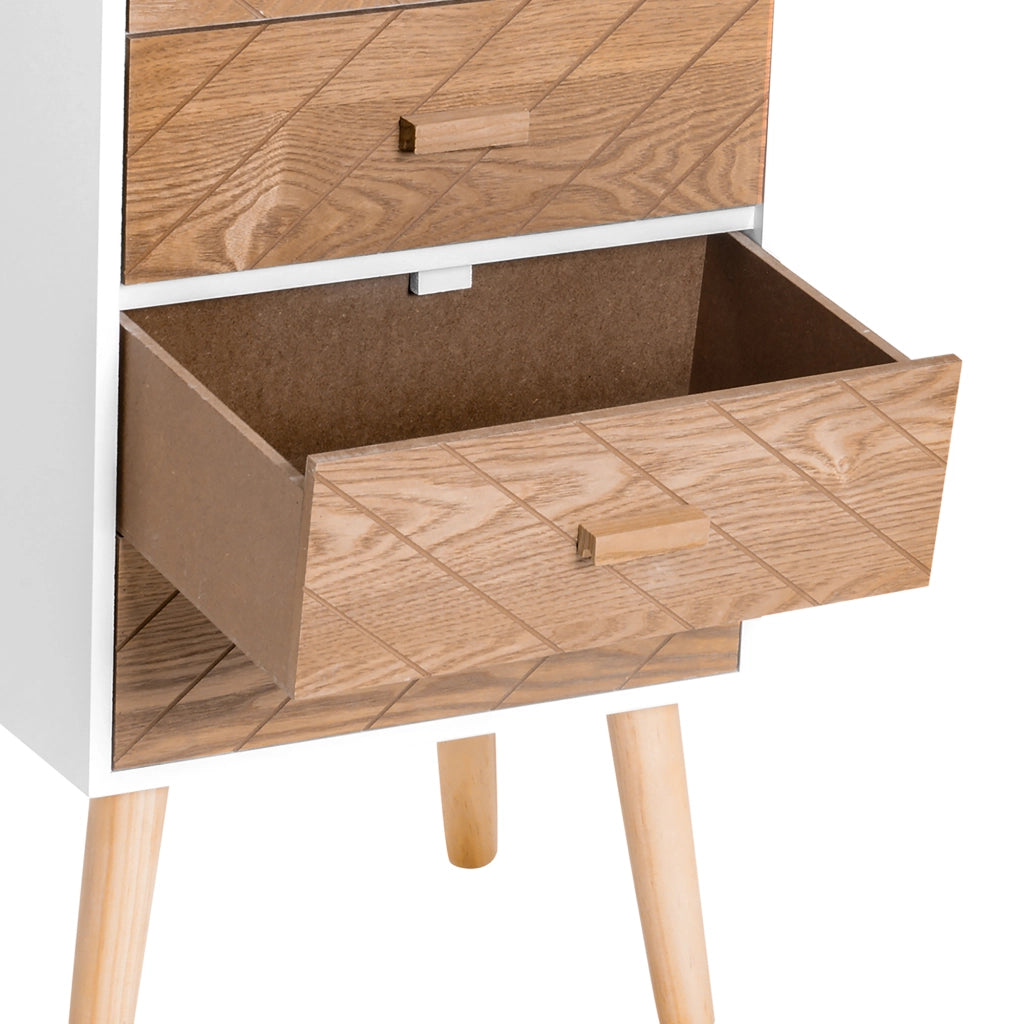 Cassettiera 4 Cassetti ¨C Zephmum ¨C Bianco Naturale 40x30x75 cm