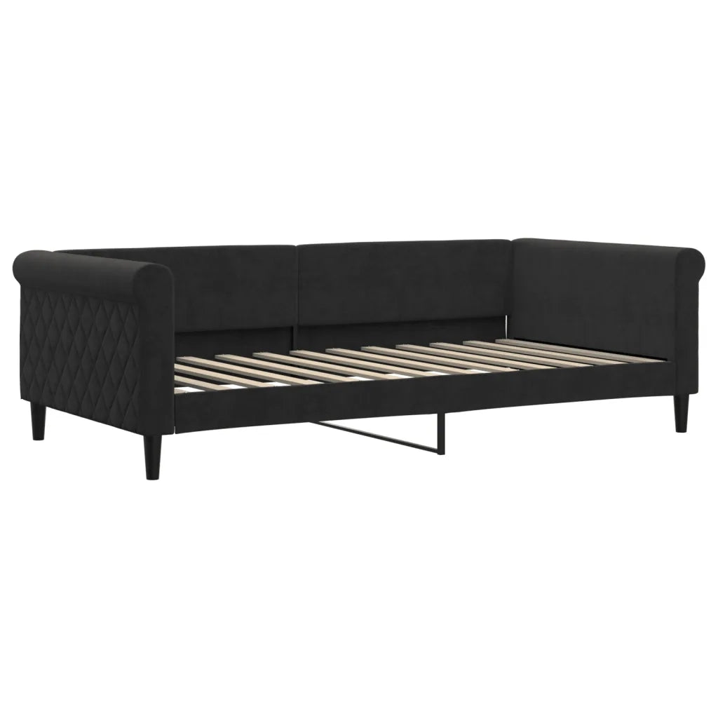 Divano letto | Sof¨¤ letto | Letto singolo Estraibile Nero 100x200 cm in Velluto