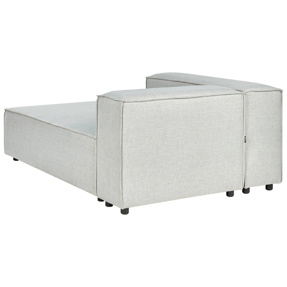 Divano modulare a destra Divano angolare componibile a 2 posti in lino grigio con gambe nere Soggiorno moderno
