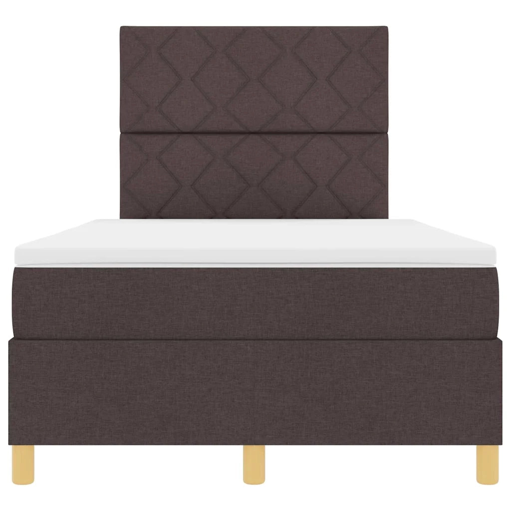 Letto a Sorgente LED Marrone Scuro 120 x 190 cm Tessuto 3343162