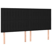 Testiera | Testata Nera 180x5x118/128 cm Tessuto