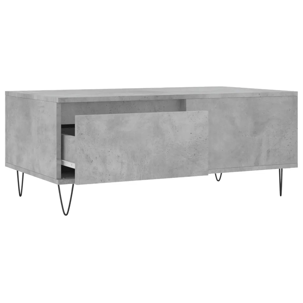 Tavolino Salotto-Tavolino da soggiorno-Tavolo Grigio Cemento 90x50x36,5 cm Legno Multistrato 522975