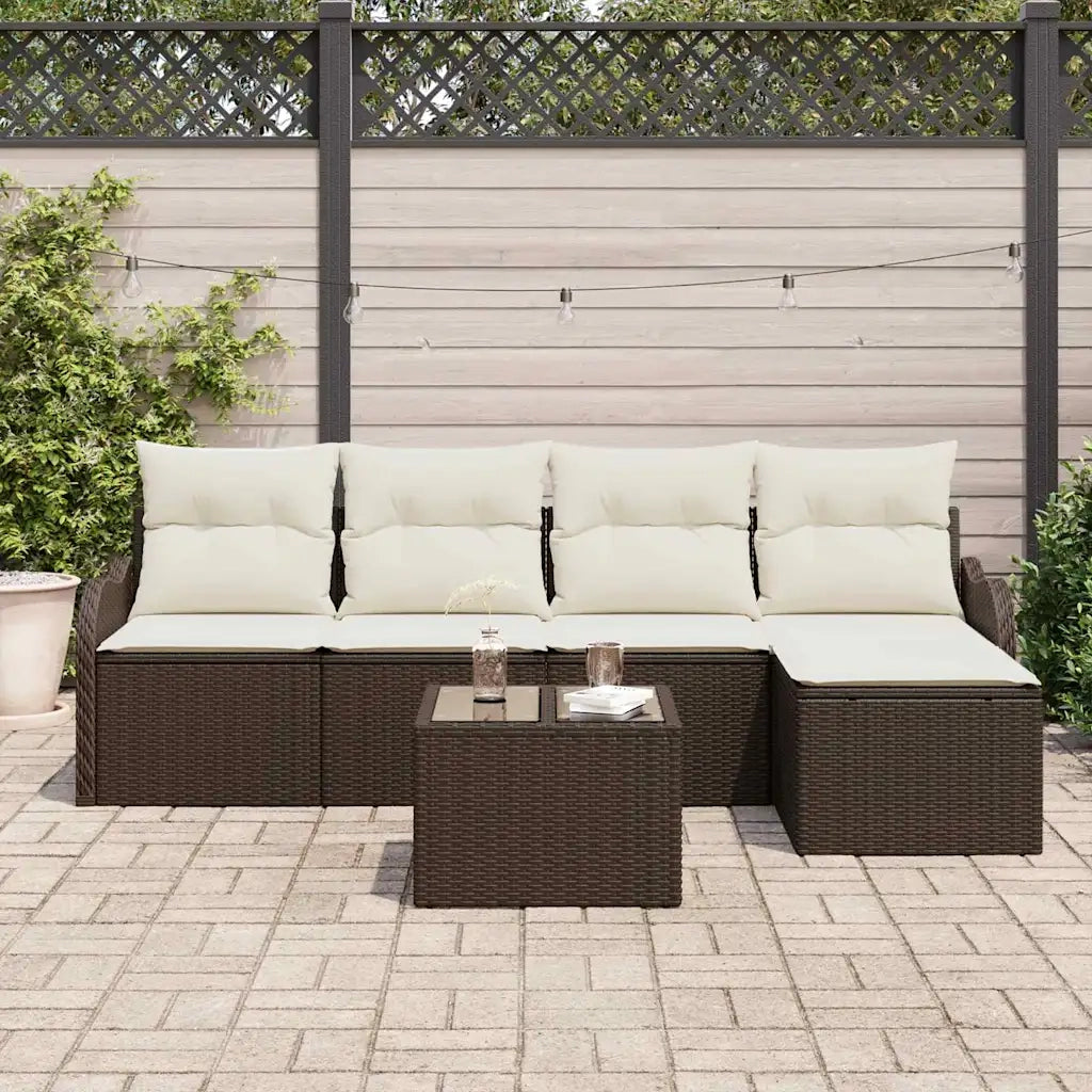 Set Divano da Giardino Marrone polyrattan 3345668