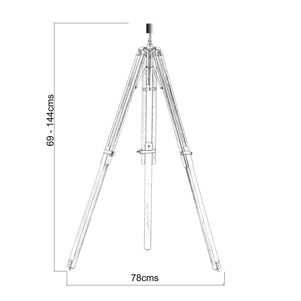 Base lampada da terra treppiede legno scuro E27 Endon
