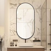 Specchio da parete ad arco 60x120 cm con cornice in alluminio nero