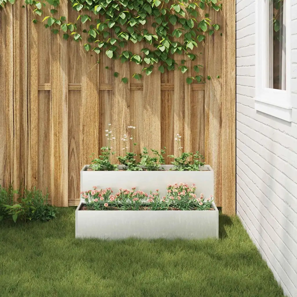 Fioriere | Cassetta per fiori | Vaso da giardino Argento 100 x 60 x 45 cm Acciaio inossidabile