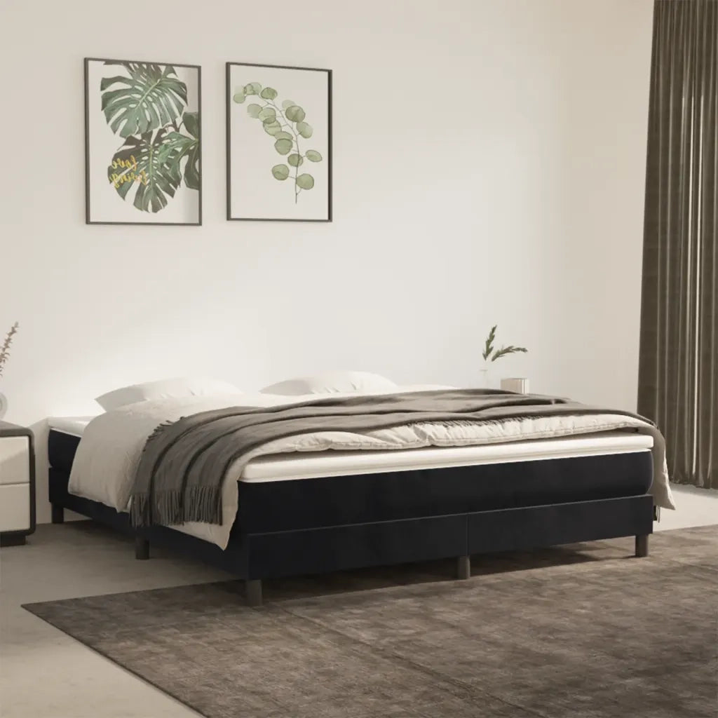 Struttura Letto a Rete a Molle Nero 180x200 cm in Velluto 3120786