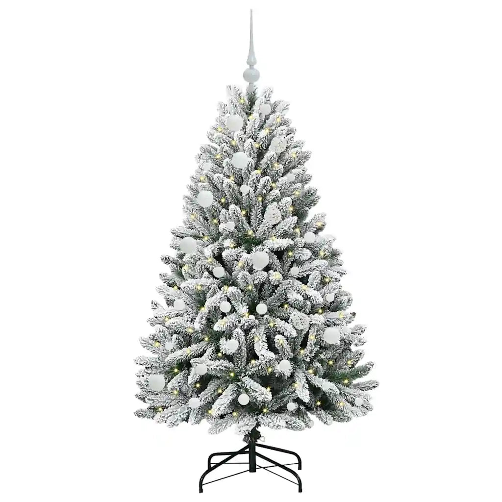 Albero di Natale artificiale con 150 LED Verde e Bianco 150 cm 3395742