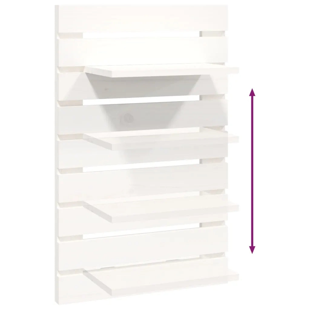Mensole da Letto a Parete 2 pz Bianco Legno Massello di Pino 824769