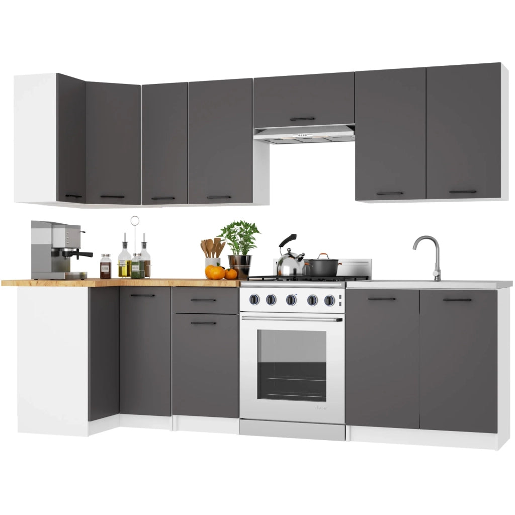 Mobile da cucina pensile sistema AKORD OLIWIA G2 Bianco, Grigio Grafite 60 cm 2 ante 60x30x58 cm