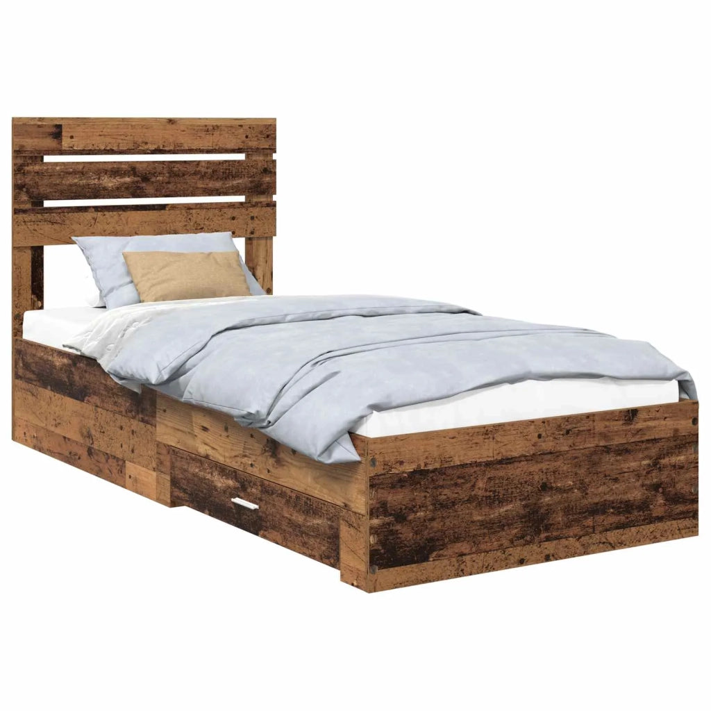 Struttura del letto con cassetto con testiera-Letto con Cassetti e Testiera Legno multistrato 100759