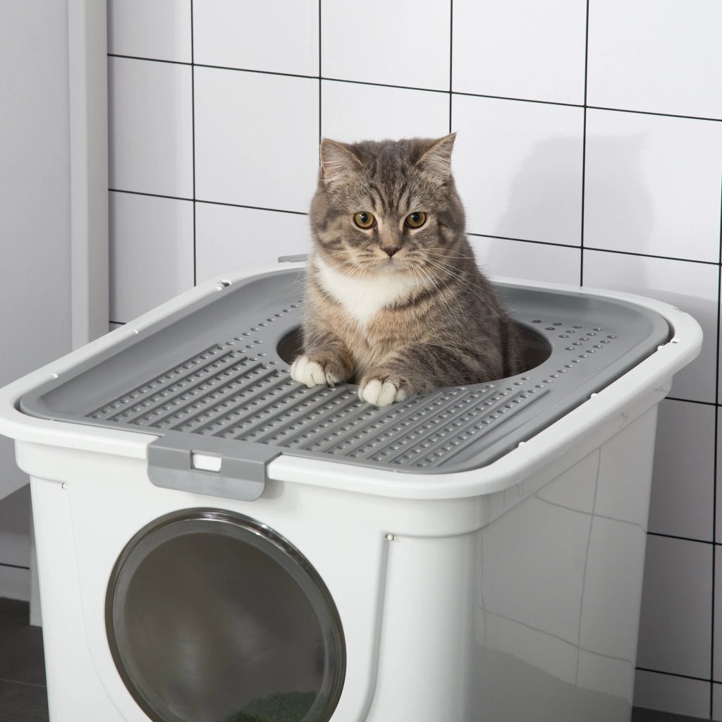 Lettiera chiusa per gatti con doppio ingresso ¨C Xylo ¨C 44x55x39 cm bianco
