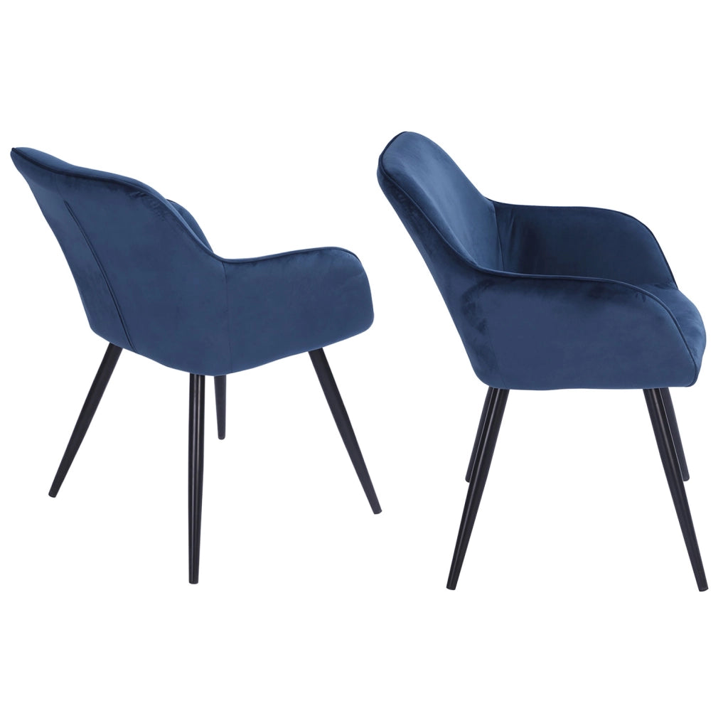 Sedia vintage GISELE in velluto blu