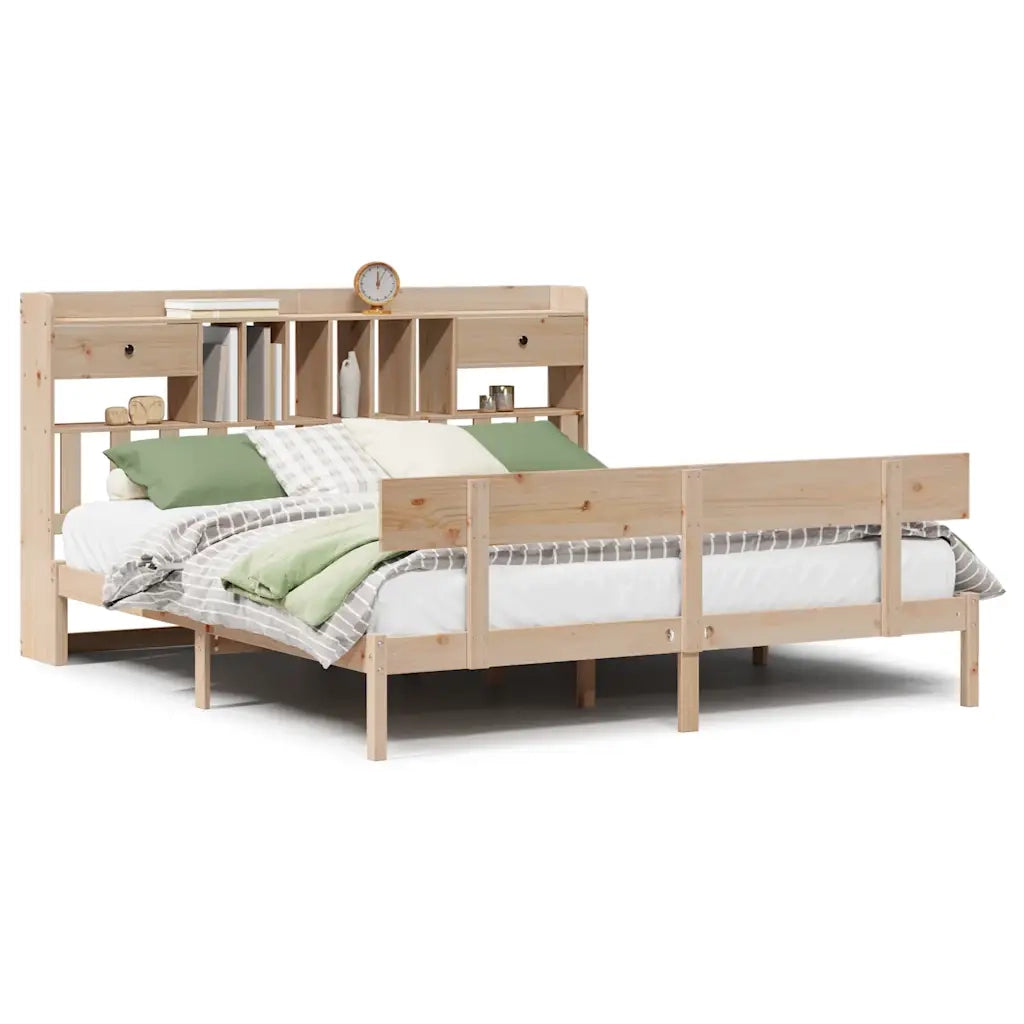 Letto Libreria senza Materasso 180x200 cm in Legno di Pino 3321840