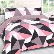 Set di coperte geometriche a doppia copertura - morbidi e respiranti - rosa (Blush Pink) - leggeri - non tendenziali - poliestere - set di coperte per letto - coperte per cuscini e coperte per letto 160x200