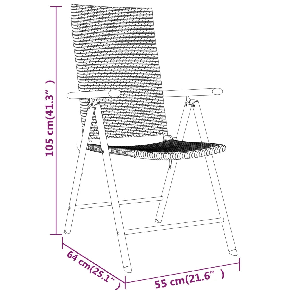 Set da Pranzo per Giardino 9 pz con Cuscini Nero 3099106