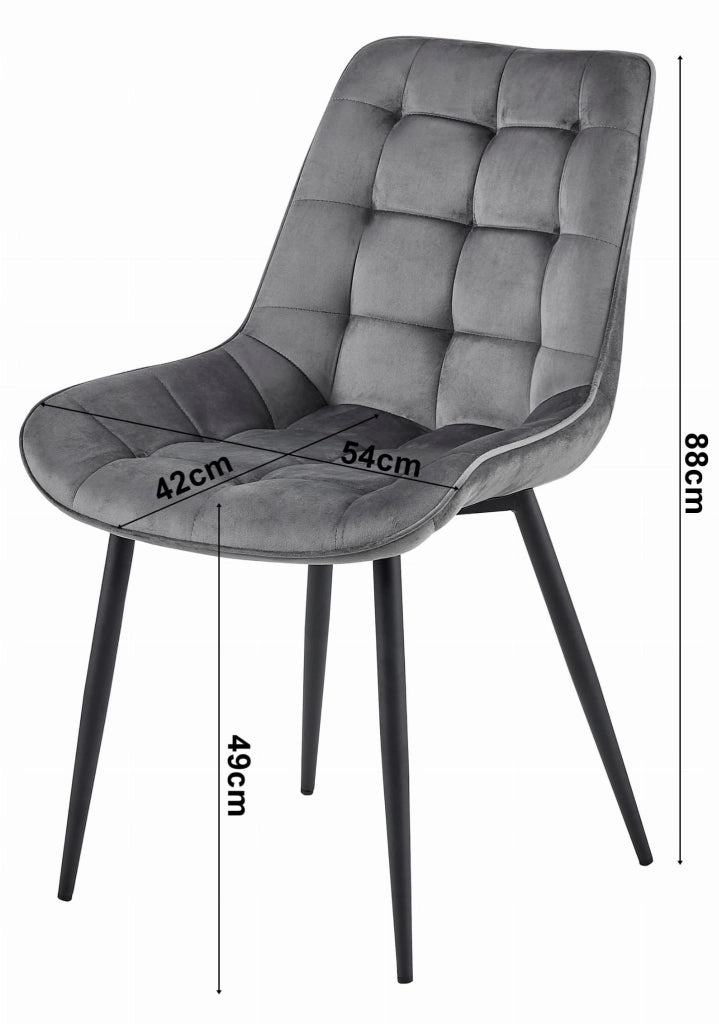 Sedia VALORA BERA - Design moderno in velluto nero x 3