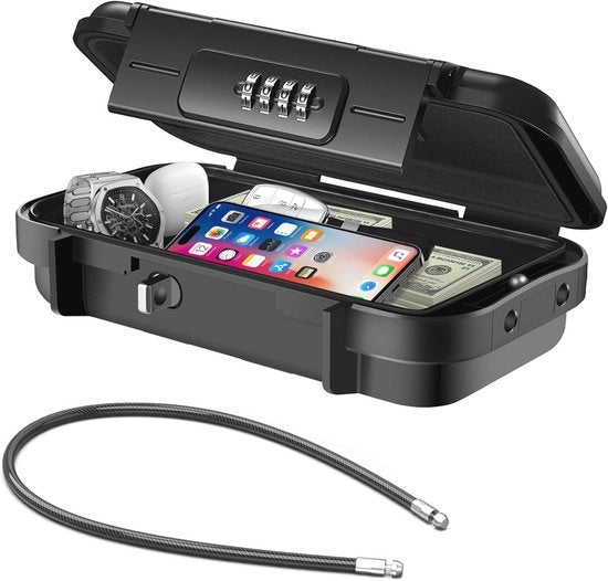 Cassaforte Portatile con Protezione Acquatica e Blocco Combinato - Sicurezza Anti-Furto per Casa, Auto e Vacanza