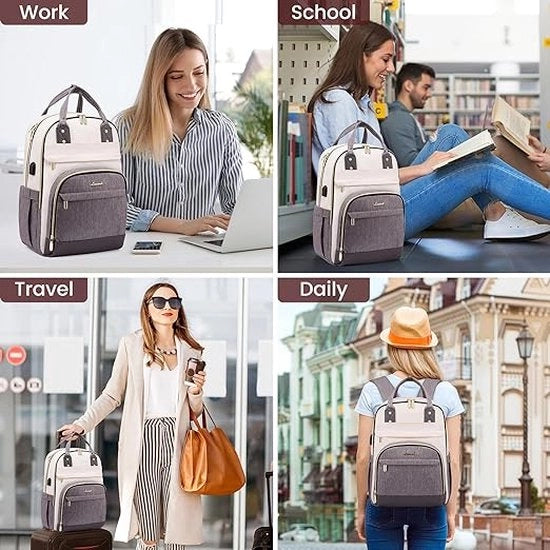 Borsa per donne, borsa per laptop, 15,6 pollici, borsa scolastica, ragazze, adolescenti, impermeabile, borsa scolastica, ragazzi, antifurto, borsa con tasca per laptop, per la scuola, viaggi, aziendale, insegnante