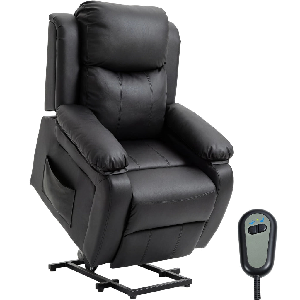 Poltrona elettrica reclinabile con poggiapiedi e telecomando ¨C Minimal ¨C 76x90x105 cm nero