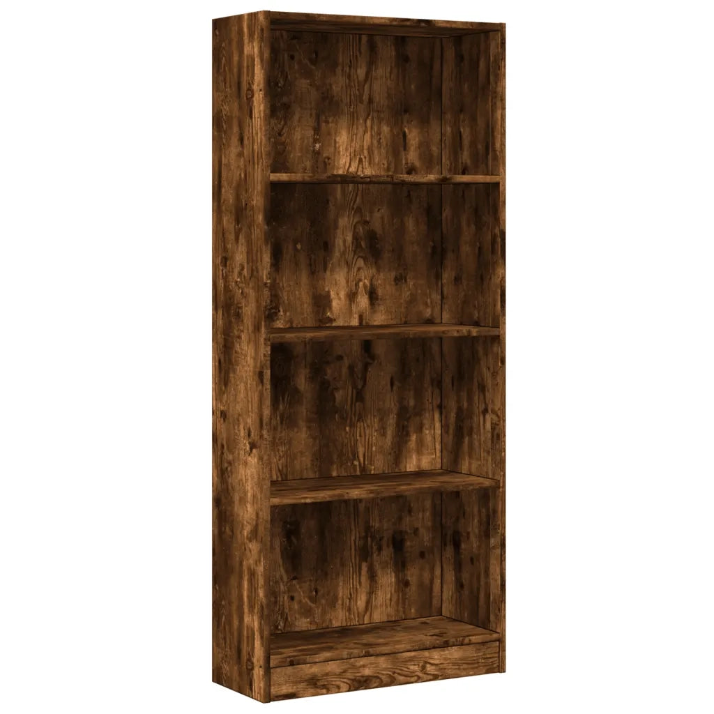 Libreria-Scaffale per Libri-Mobile di Stoccaggio Rovere Fumo 60x24x143 cm in Legno Multistrato