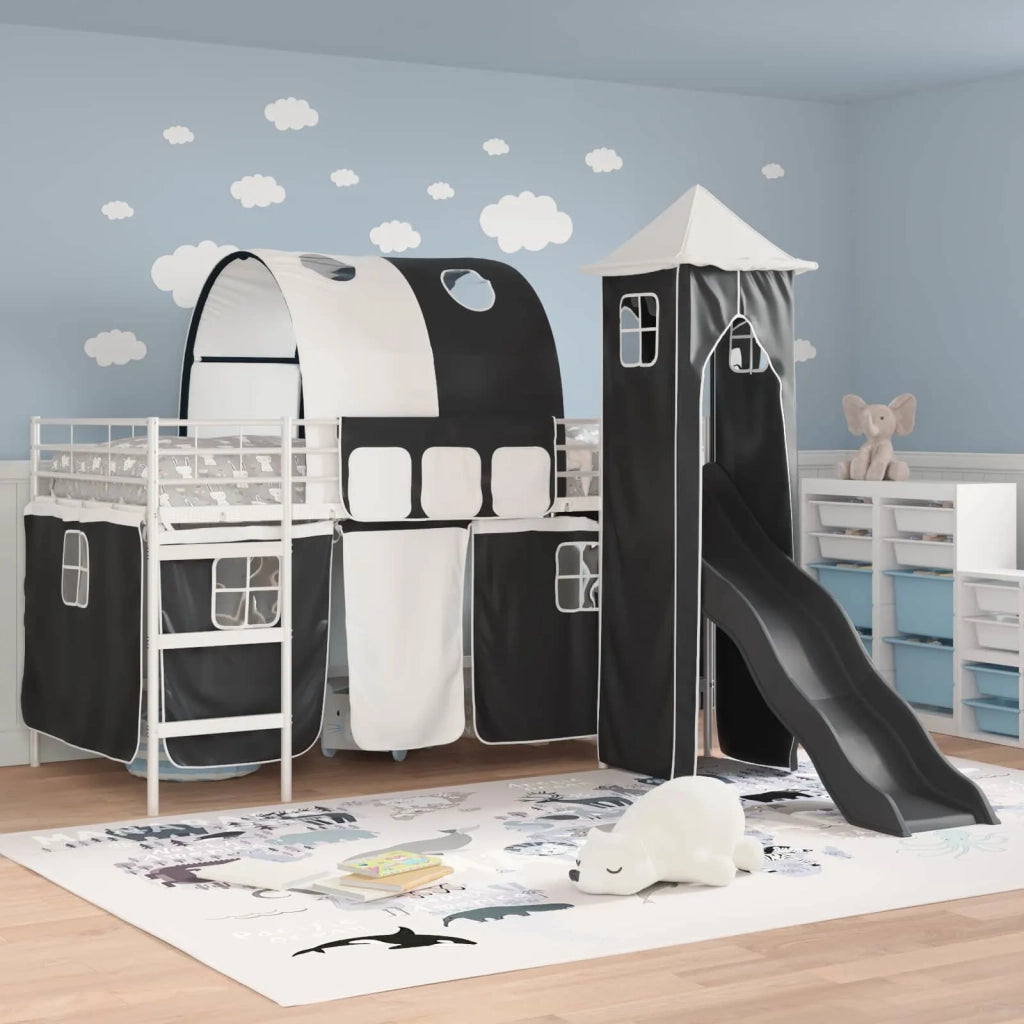 Struttura del letto loft per bambini Bianco e Nero 80 x 200 cm 42020893