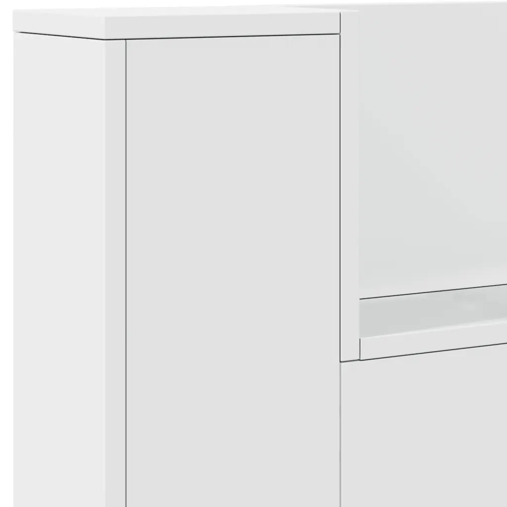 Testiera | Testata con Contenitore a LED Bianca 220x16,5x103,5 cm