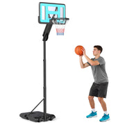 Canestro da Basket Regolabile con Ruote ¨C Minimal ¨C Nero, 146-236 cm