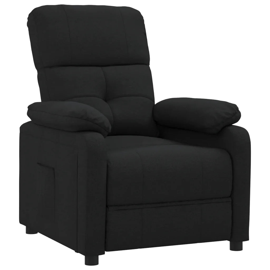 Poltrona Reclinabile in Tessuto Nero 348277