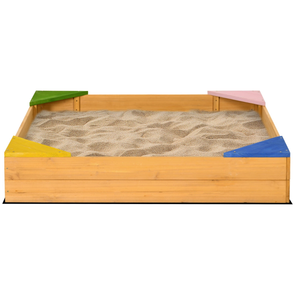 Sabbiera Legno Abete 4 Bambini Giardino ¨C Xylo ¨C 109x109x19.8 cm
