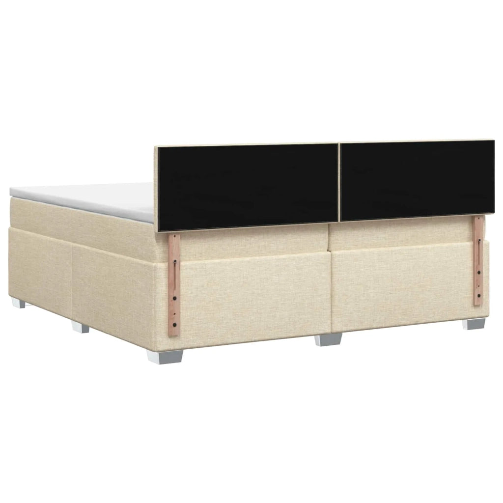 Letto con Box Spring, Materasso e LED Crema 200 x 200 cm 3452034