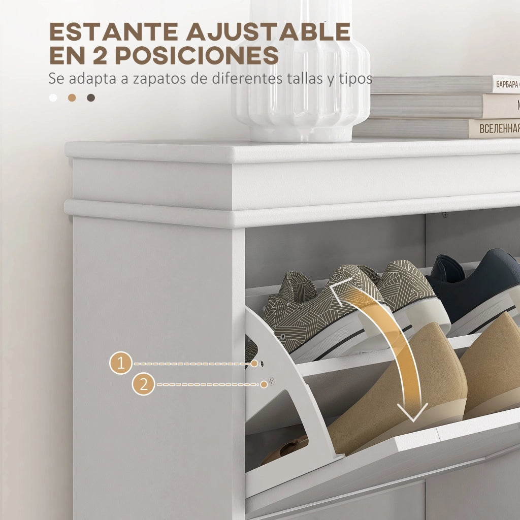 Scarpiera con Ante e Ripiani Aggiustabili ¨C zephmum ¨C Bianco 54x24x82,5 cm