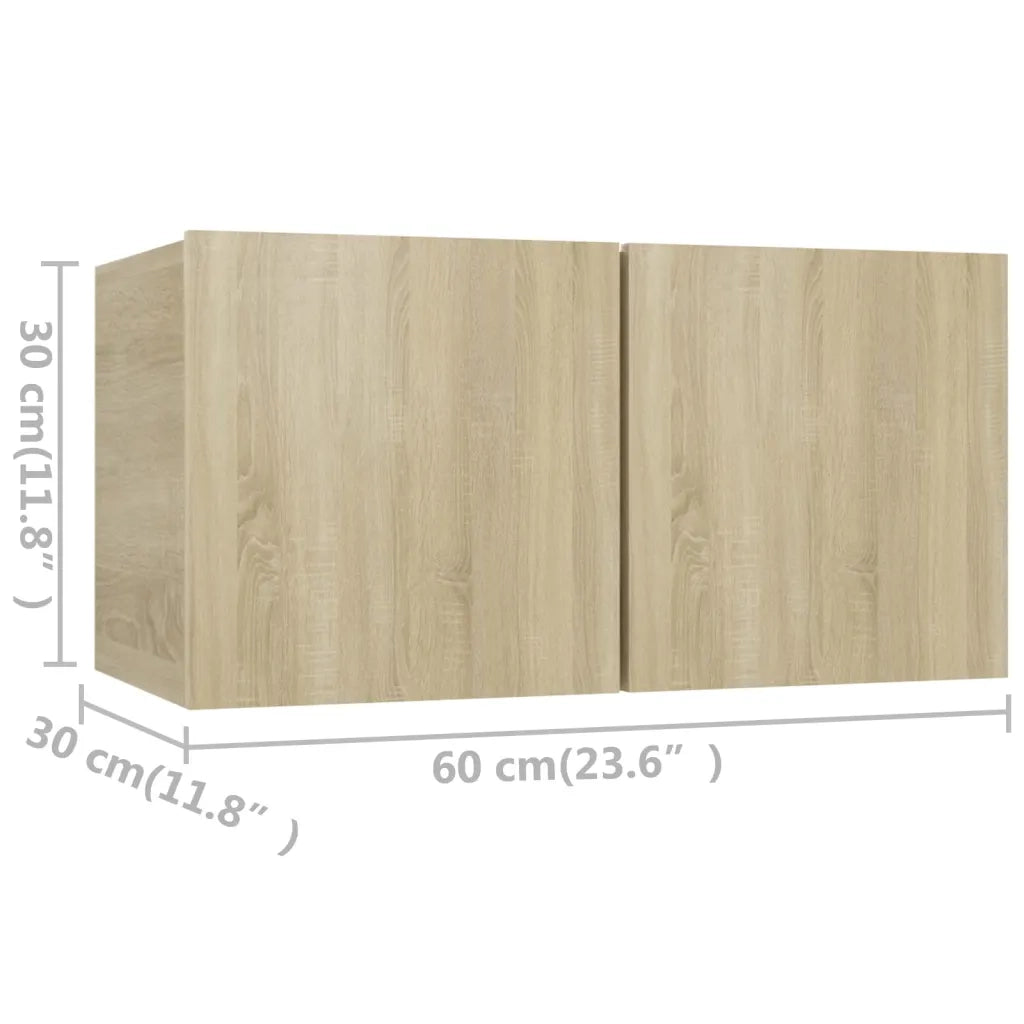 Set di Mobili Porta TV 4 pz Rovere Sonoma in Legno Multistrato 3078991