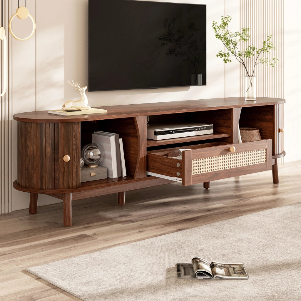 MOBILE TV con Ante e Cassetti 165x37x46 cm MDF Noce
