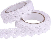 Tape autoadesivo bianco - 2 rotoli - lunghezza 1,7 m - per scrapbooking e decorazioni
