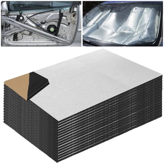 Materiale di isolamento acustico autoadesivo 15 pezzi - isolamento acustico - autoadesivo - impermeabile all'acqua - dempimento del rumore - isolamento autoadesivo - 400 x 250 mm