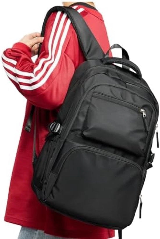 Borsa da Scuola Leggera per Adolescenti e Donne, Borsa Multifunzione con Vari Comparti, Adatta per Laptop fino a 15.6 pollici, Ideale per Scuola, Università e Viaggi - Nero
