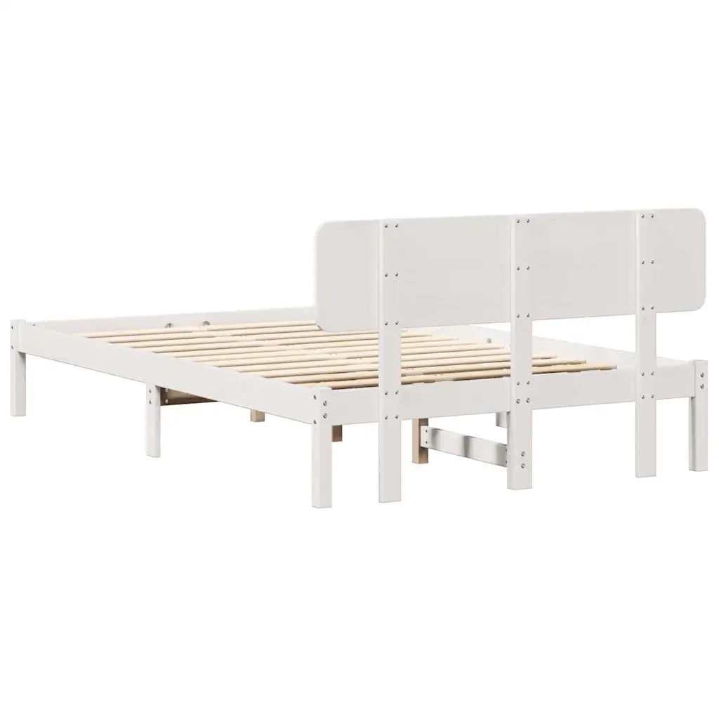 Struttura del letto-Giroletto-Rete del Letto Bianco 140 x 190 cm Pino massello 685383
