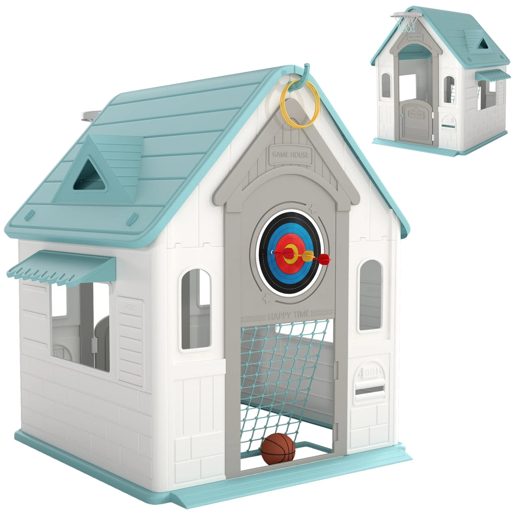 Casetta per Bambini con Gioco Basket ¨C zephmum ¨C 132x118x124 cm