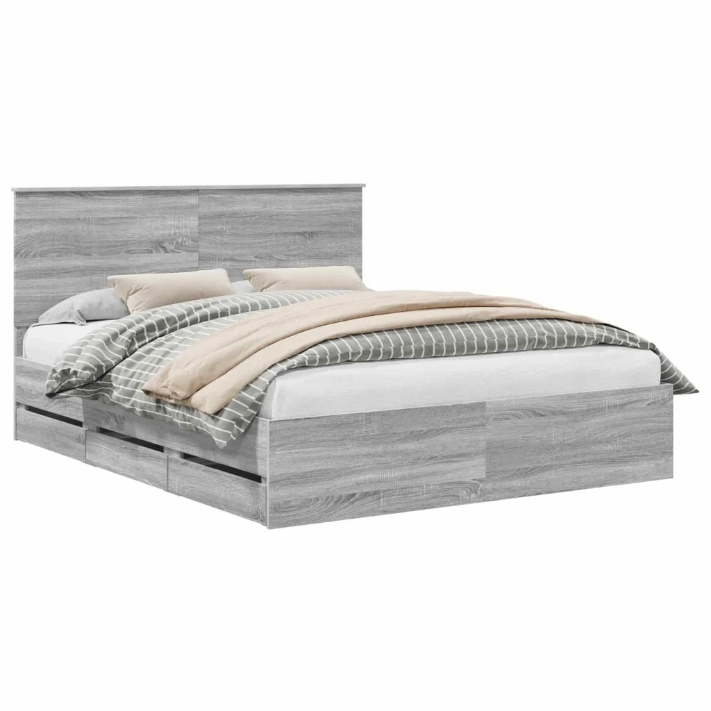 Struttura del letto con cassetto Grigio Sonoma 160 x 200 cm 3411101