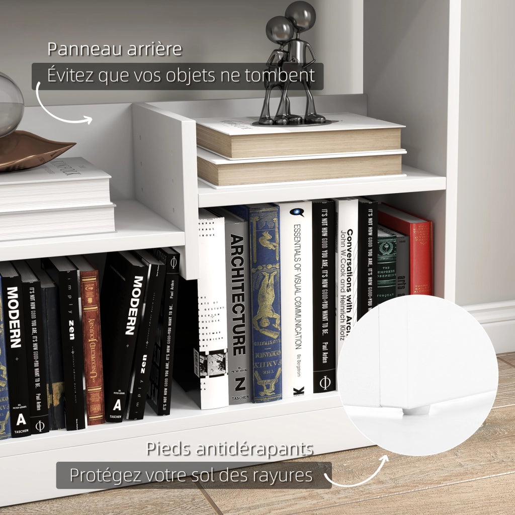 Libreria Scaffale Mobile con Ripiani ¨C Zephmum ¨C Bianco 90x24x91 cm