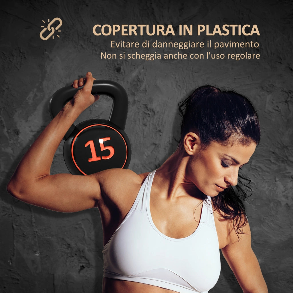 Set 3 Kettlebell con Base ¨C Minimal ¨C Nero 2.2 kg 4.5 kg 6.8 kg